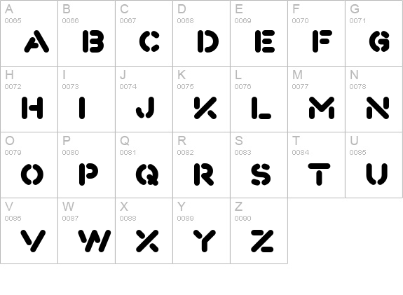 Fun City Level 3 Stencil uppercase A-Z preview