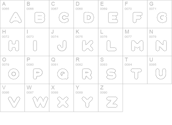 Fun City Level 4 Dots uppercase A-Z preview