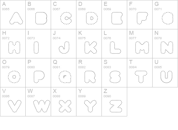 Fun City Level 5 Dots uppercase A-Z preview