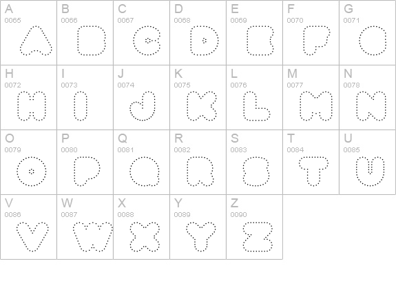 Fun City Level 6 Dots uppercase A-Z preview