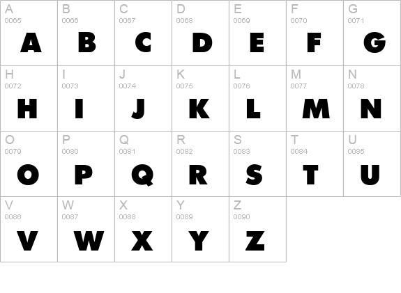 FunctionTwo-Xbold-Regular uppercase A-Z preview