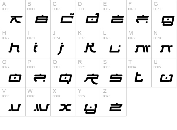 FungFoo-Italic uppercase A-Z preview
