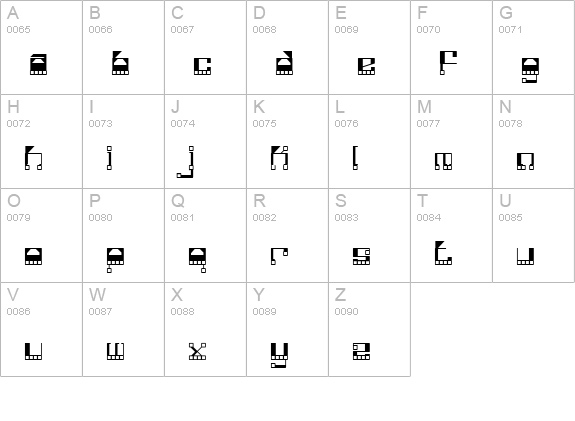 Funkotronic uppercase A-Z preview