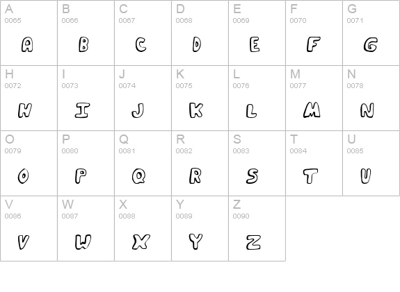 Funky Muskrat Regular uppercase A-Z preview