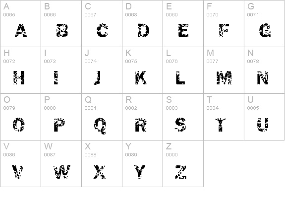 Funky05-Bold uppercase A-Z preview