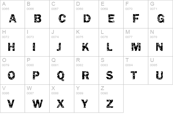 Funky07-Bold uppercase A-Z preview