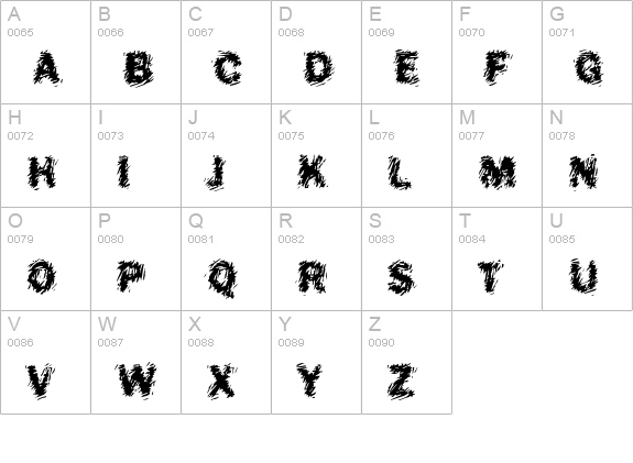 Funky18-Bold uppercase A-Z preview