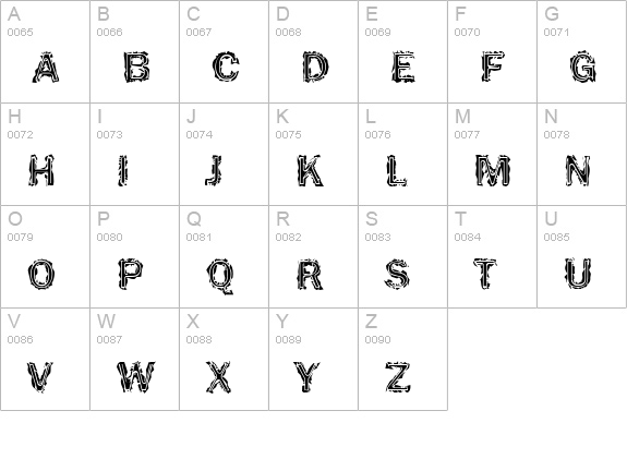 Funky32-Bold uppercase A-Z preview