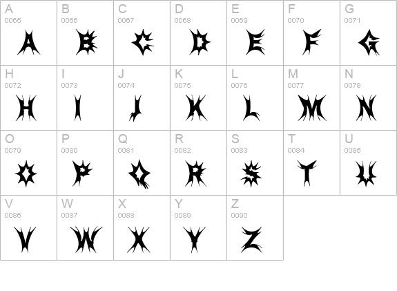 Funky34-Bold uppercase A-Z preview