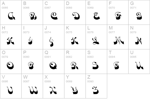 FunkyFace Regular uppercase A-Z preview