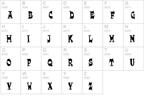 FunkyWestern uppercase A-Z preview