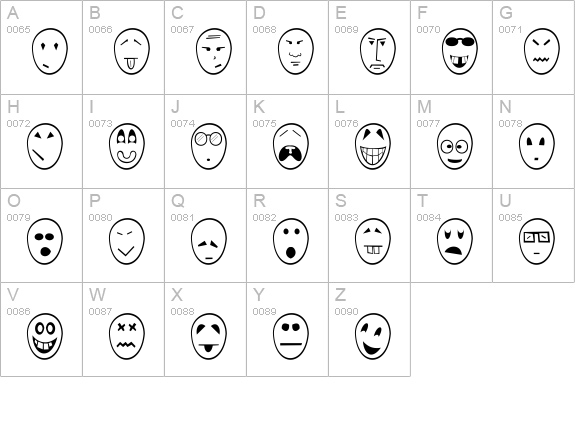 Funny Face uppercase A-Z preview