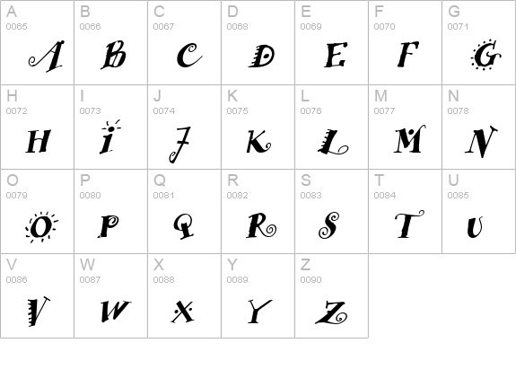Funstuff Bold Italic uppercase A-Z preview
