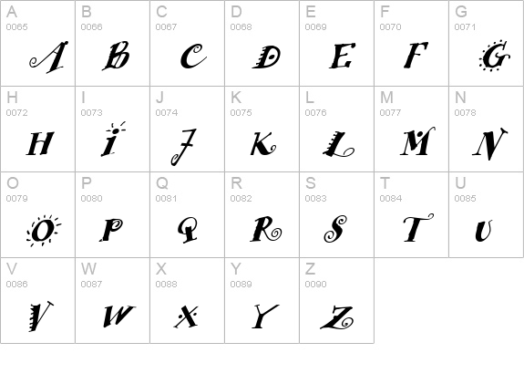 FunstuffXitalic Bold uppercase A-Z preview