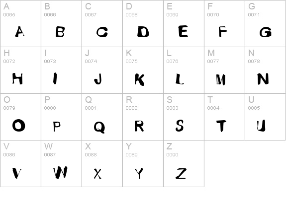 Fusty Luggs uppercase A-Z preview