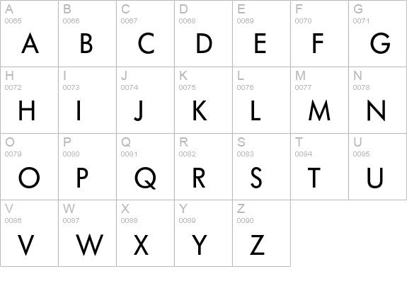 Futura BQ Book uppercase A-Z preview