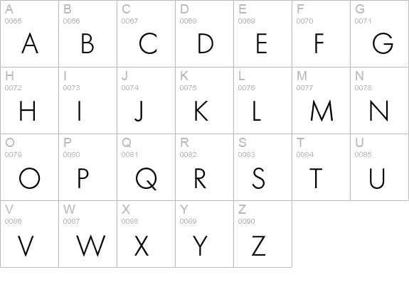 Futura BQ Light uppercase A-Z preview