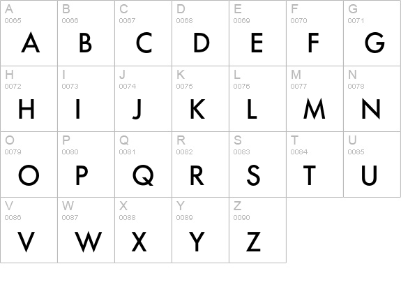 Futura BQ Medium uppercase A-Z preview