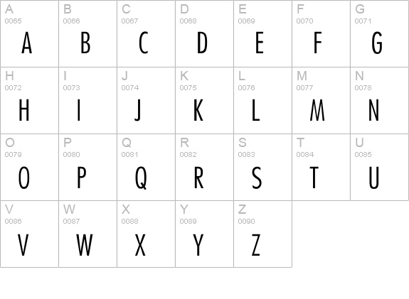 Futura-CondensedLight-Normal uppercase A-Z preview