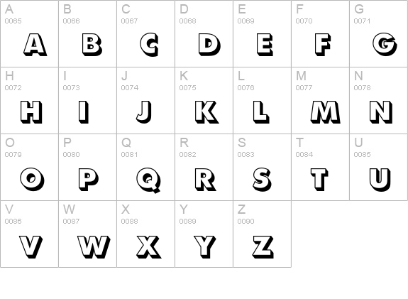 Futura Extra Bold Shaded uppercase A-Z preview