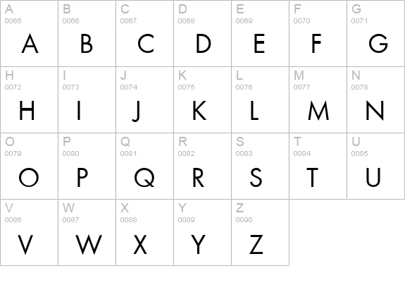 Futura-Normal uppercase A-Z preview