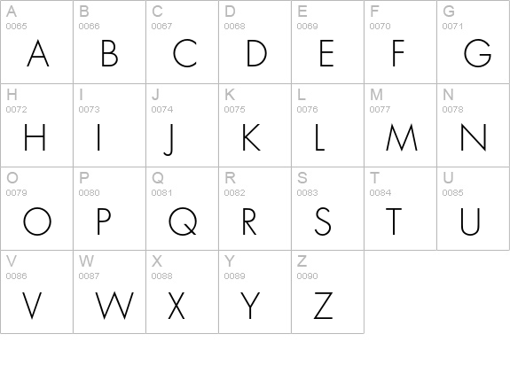 Futura Std Light uppercase A-Z preview