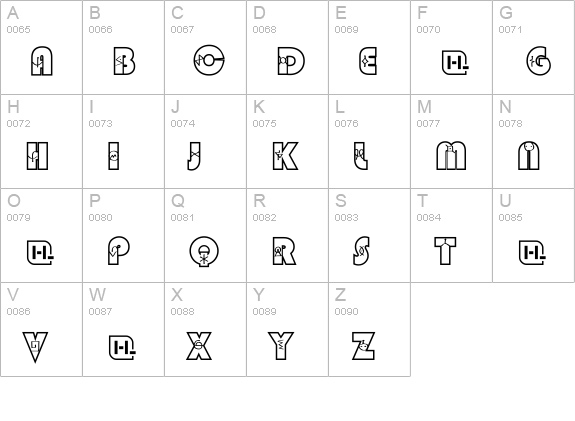 Futurama Alien Translation uppercase A-Z preview