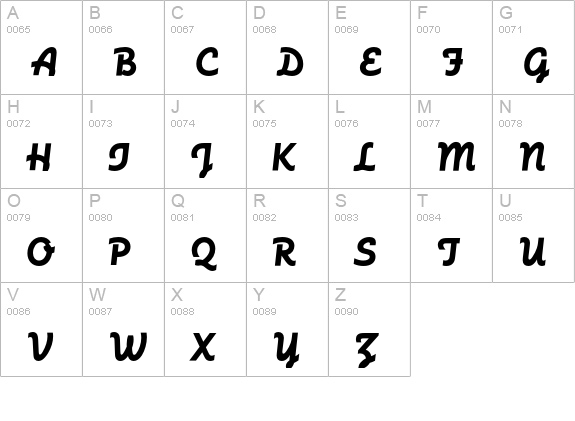 FuturaScriptEF uppercase A-Z preview