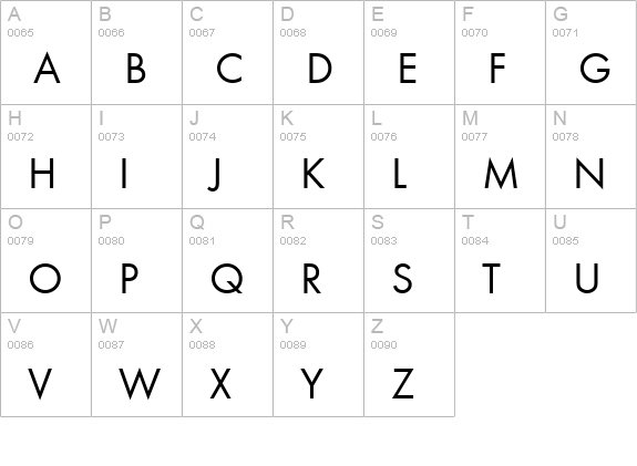 FuturaTEE uppercase A-Z preview