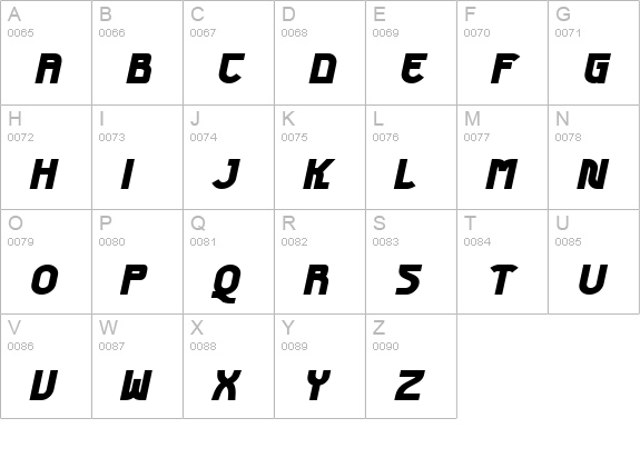 Futurex Phat Italic uppercase A-Z preview