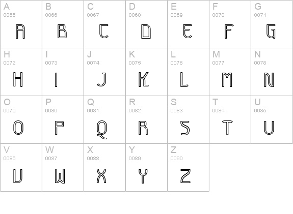 Futurex Variation Alpha Hollow uppercase A-Z preview