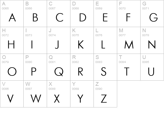 Futuris Cyrillic@ uppercase A-Z preview