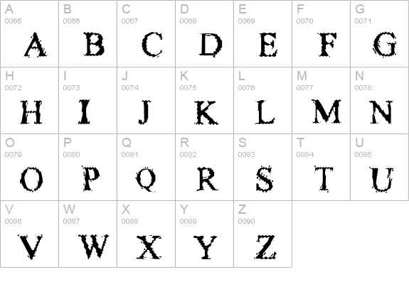 FuzzySock Thin uppercase A-Z preview