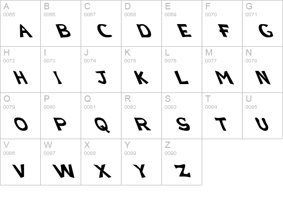 FZ BASIC 12 LEFTY uppercase A-Z preview