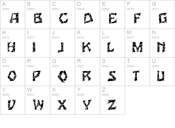 FZ JAZZY 12 CRACKED uppercase A-Z preview