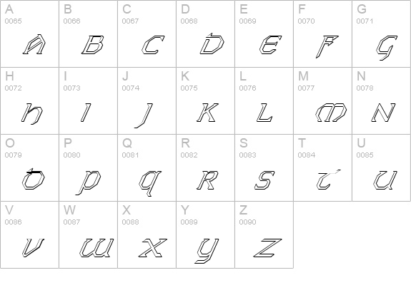 FZ JAZZY 31 3D ITALIC uppercase A-Z preview