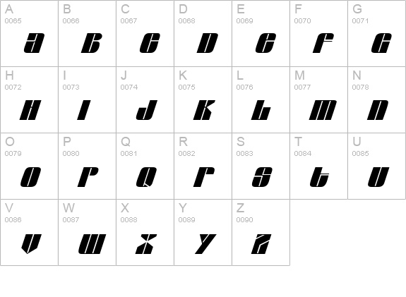 G761-Deco-Italic uppercase A-Z preview