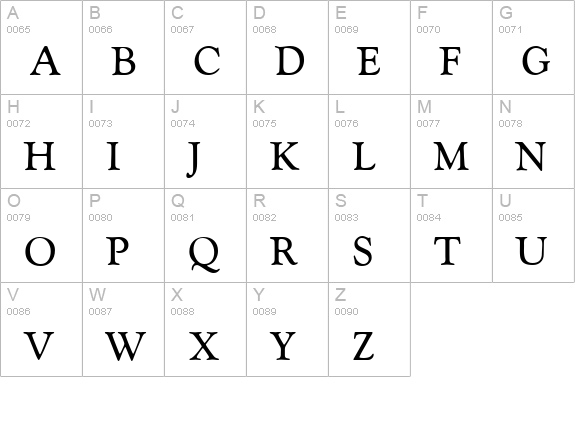 G790-Roman-Regular uppercase A-Z preview