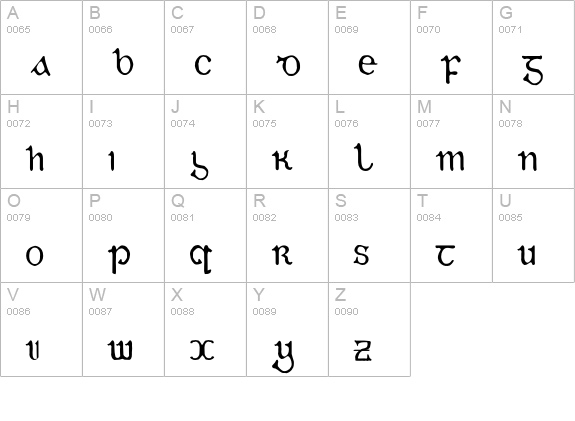 Gaeilge uppercase A-Z preview