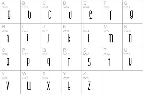 Gaffe uppercase A-Z preview