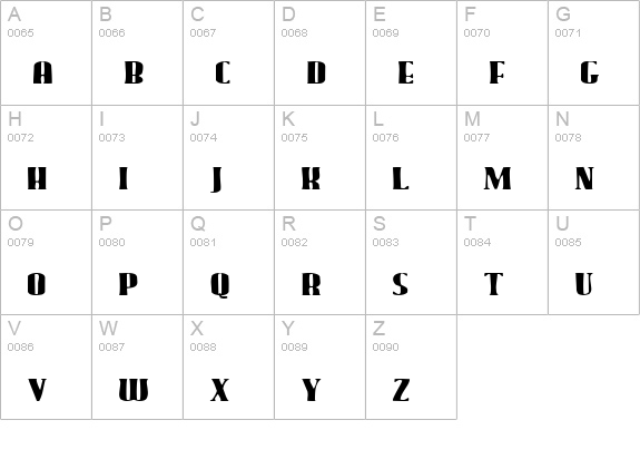 Gaggers uppercase A-Z preview