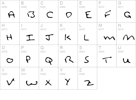 GailsHand Regular uppercase A-Z preview
