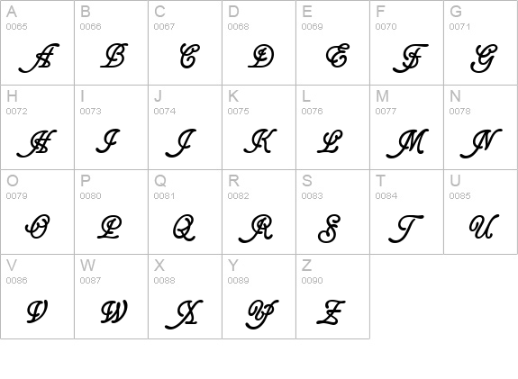 GainsboroughSoft uppercase A-Z preview