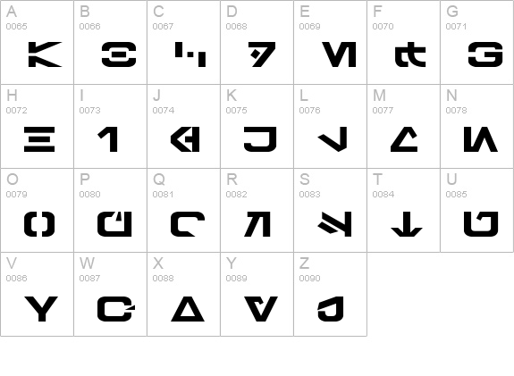 Galactic Basic uppercase A-Z preview