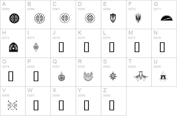 GalacticaBats uppercase A-Z preview