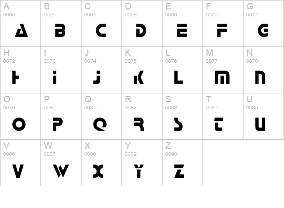 Galactican uppercase A-Z preview
