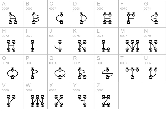 GalactoseONE uppercase A-Z preview