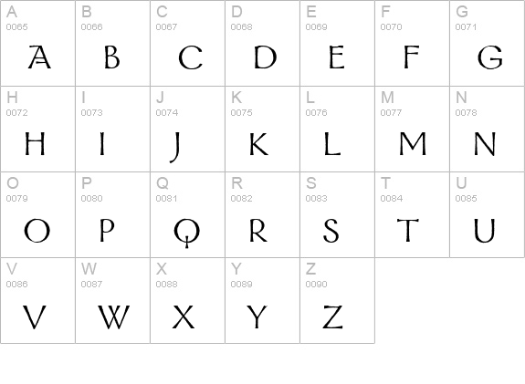 Galahad Std uppercase A-Z preview