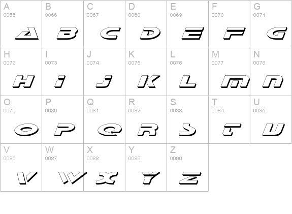 Galant Shadow Italic uppercase A-Z preview