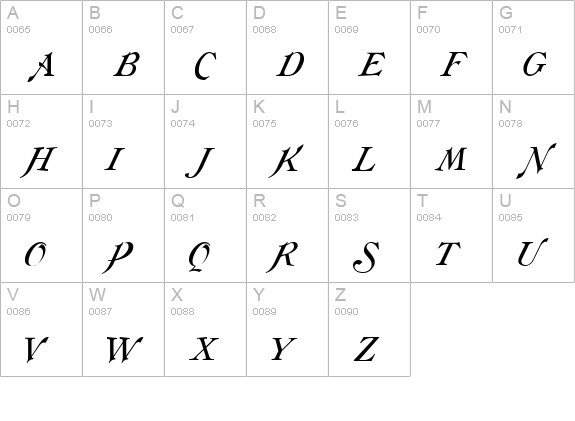 Galathea uppercase A-Z preview